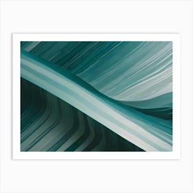 Abstract Image Of Curved, Flowing Lines In A Teal Color, Creating A Sense Of Movement And Depth Art Print