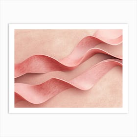 Pink Ribbons On A Pink Background Art Print