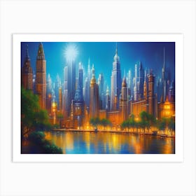 Modern Cityscape (Neo) Art Print