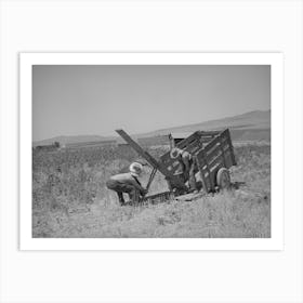 Unloading Fsa (Farm Security Administration) Cooperative Ditcher From Trailer, Box Elder County, Utah By Art Print