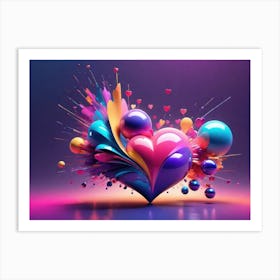 Colorful Heart Creative Art Print 12 Art Print