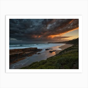 Sunset At Sydney Beach 2 Art Print