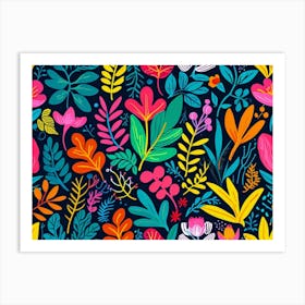 Colorful Floral Seamless Pattern Art Print