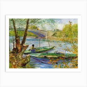 Vincent Van Gogh, Fishing In The Spring, The Pont De Clichy, Asnires, 1887. Art Print