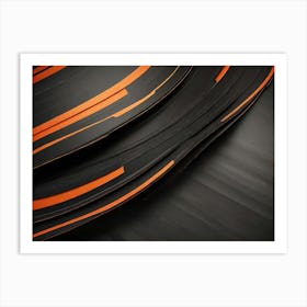 Black And Orange Background Art Print