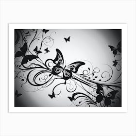 Black And White Butterflies 14 Art Print