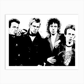 The Clash Band Music Black In White Art Print