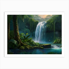 Waterfall In The Jungle 1 Art Print