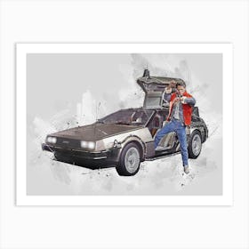 Dmc Delorean Back To The Future Art Print