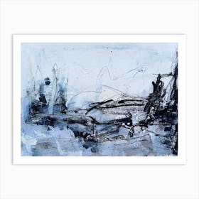 Abstract Painting, Acrylic Blue Color Art Print