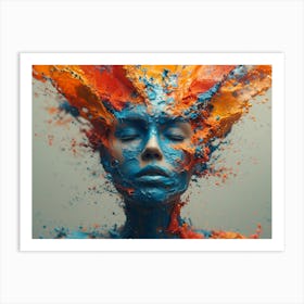 Psychedelic Portrait: Vibrant Expressions in Liquid Emulsion Abstract Painting Art Print