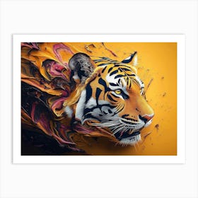 Tiger Animal Abstract Painting Art Print