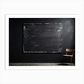 Black Chalkboard Serves As An Abstract Backdrop Horizontal In Orientation Its Texture Showcasing T (6) Art Print