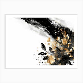 Abstract Black And Gold Painting 67 Art Print