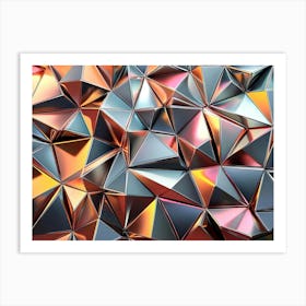 3d Shiny Metallic Triangles Forming Complex Pattern 3 Art Print