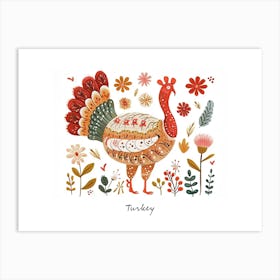 Little Floral Turkey 1 Poster Art Print