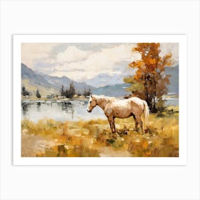 Horses Painting In Queenstown, New Zealand, Landscape 1 Art Print
