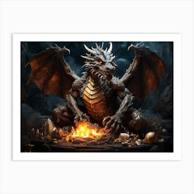 Dragon With Fire 1 Art Print