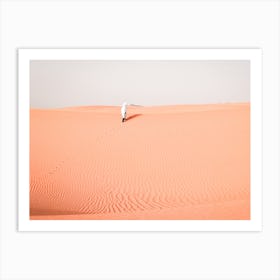 Hiking Through Rippled Sand Dunes Of Erg Chebbi Morocco Art Print