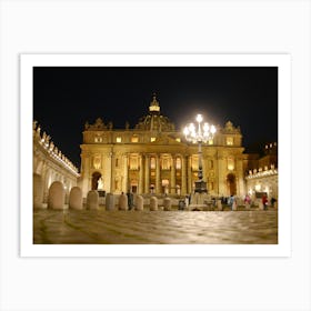 St Peter'S Basilica Night Shot Art Print