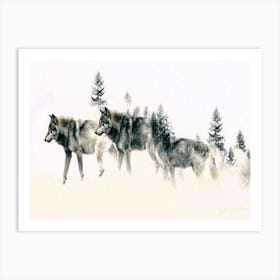 Wolf Quest - Three Wolves Art Print