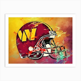 Washington Commanders Helmet Abstract Art Print