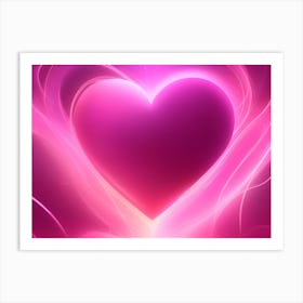 A Glowing Pink Heart Vibrant Horizontal Composition 63 Art Print