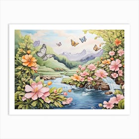 Butterflies In The Garden Art Print