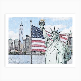 Statue Of Liberty In New York City 4 Art Print