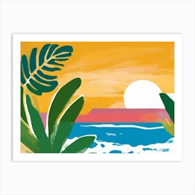 Sunset At The Beach Art Print