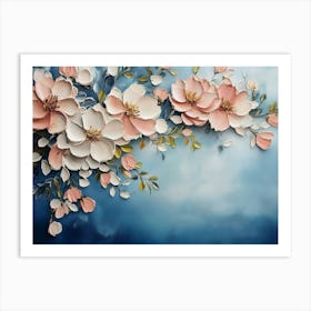 Floral Art 3d With Oil Painting Flowers 1 Art Print