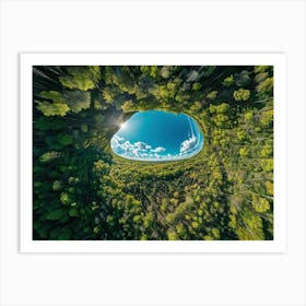 Aerial View Capturing The Vibrant Canvas Of A Lush Green Forest In Springtime Canopy Of Dense Reju (4) Art Print