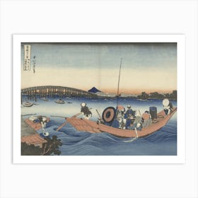 Hokusai Ukiyo-e Shinkansen Bridge Art Print