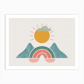 Sun And Mountains Art Print