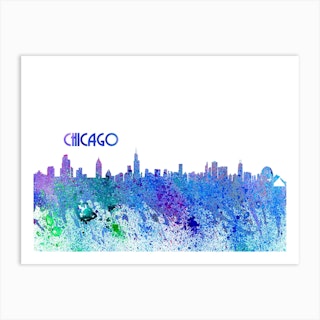 Chicago Illinois skyline 14 Kids T-Shirt by Prar K Arts - Pixels