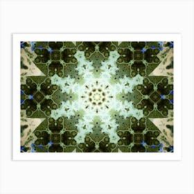 Watercolor Abstraction Green Flower Art Print