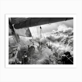 Sailor In Rough Seas Art Print