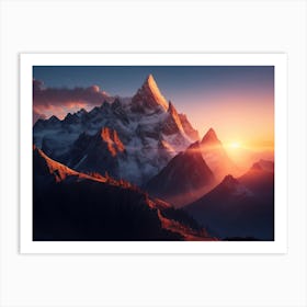 Sunset Painting The Mountains Art Print