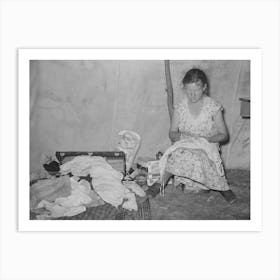 Interior Of Tent Of Migrant Agricultural Day Laborers Camped Near Vian, Oklahoma By Russell Lee Art Print