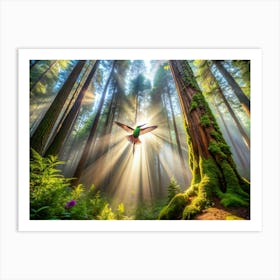 Nature Whispers Of The Redwoods In A Mist Shrou Art Print