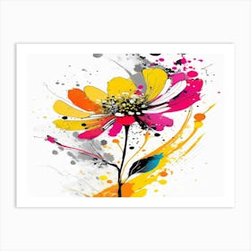 Abstract Flower Painting Art Print