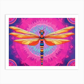 Dragonfly Roseeate Skimmer Bright Colours 2 Art Print
