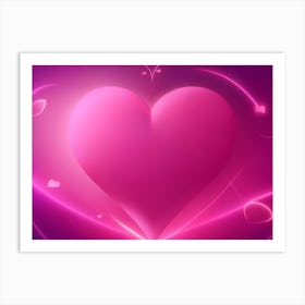 A Glowing Pink Heart Vibrant Horizontal Composition 54 Art Print