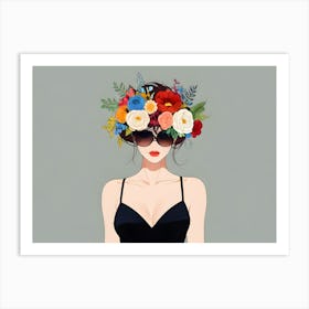 Fashion Woman With Flowers 20 Art Print