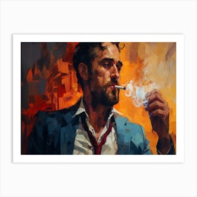 Man Smoking A Cigarette 9 Art Print