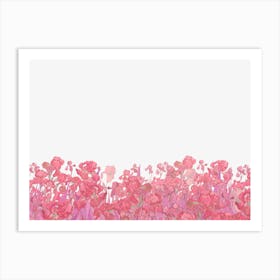 Van Gogh - Pink Flowers Background Art Print