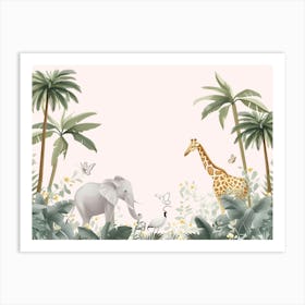 Giraffes In The Jungle Kids and Nursery 1 Art Print