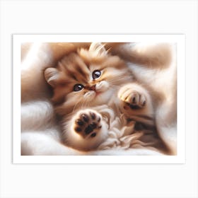 Kitten In A Blanket Art Print