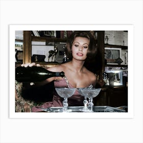 Sophia Loren Pouring Champagne 3 Art Print