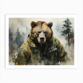 Wilderness Majesty Bear Scene Art Print